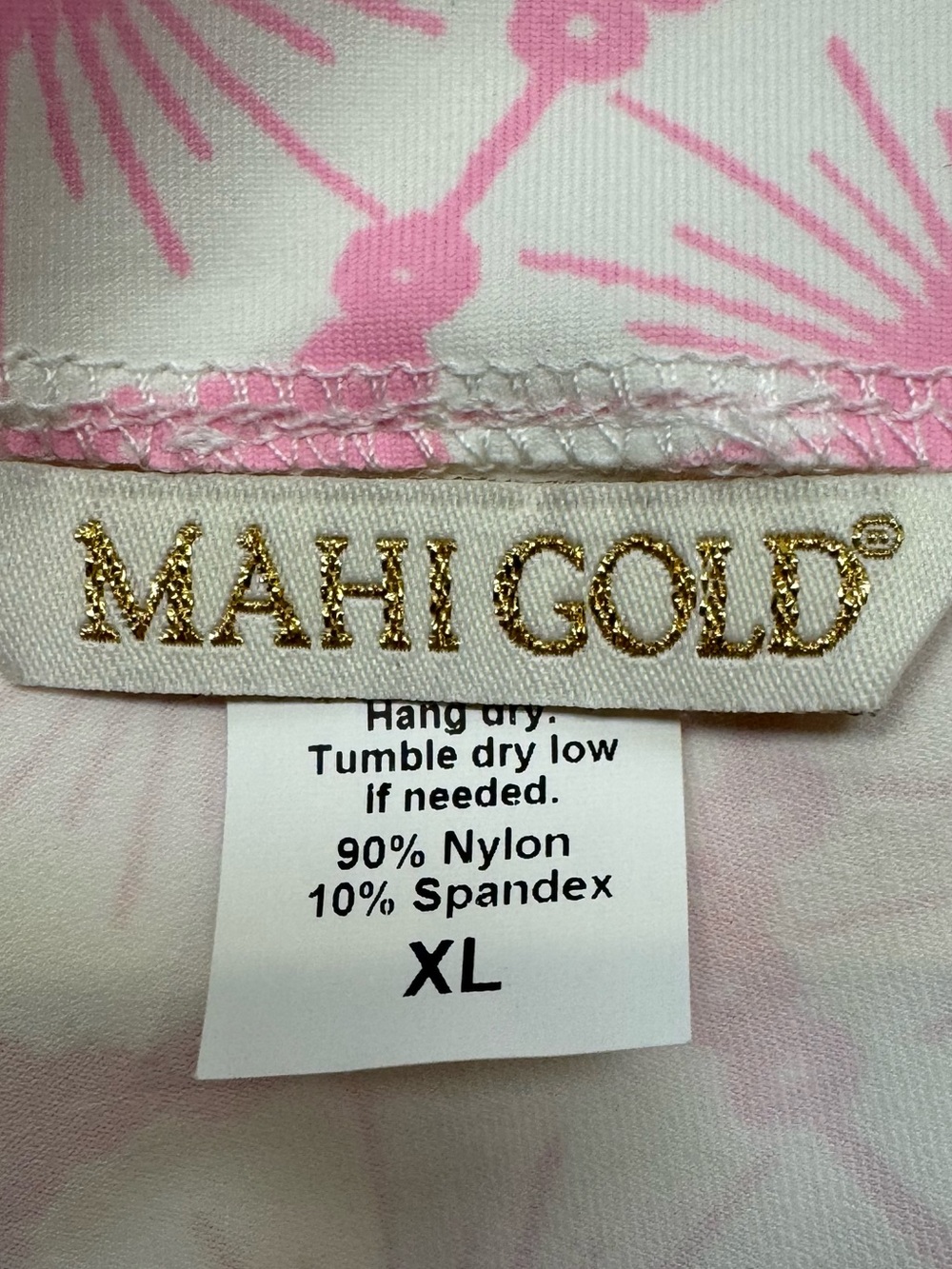 Mahi Gold Bimini Shift Dress Swim Coverup Pink Chatham Lace Size XL Beach Preppy - Picture 6 of 6